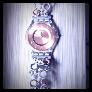 Swatch women's watch , silver and rose gold!
